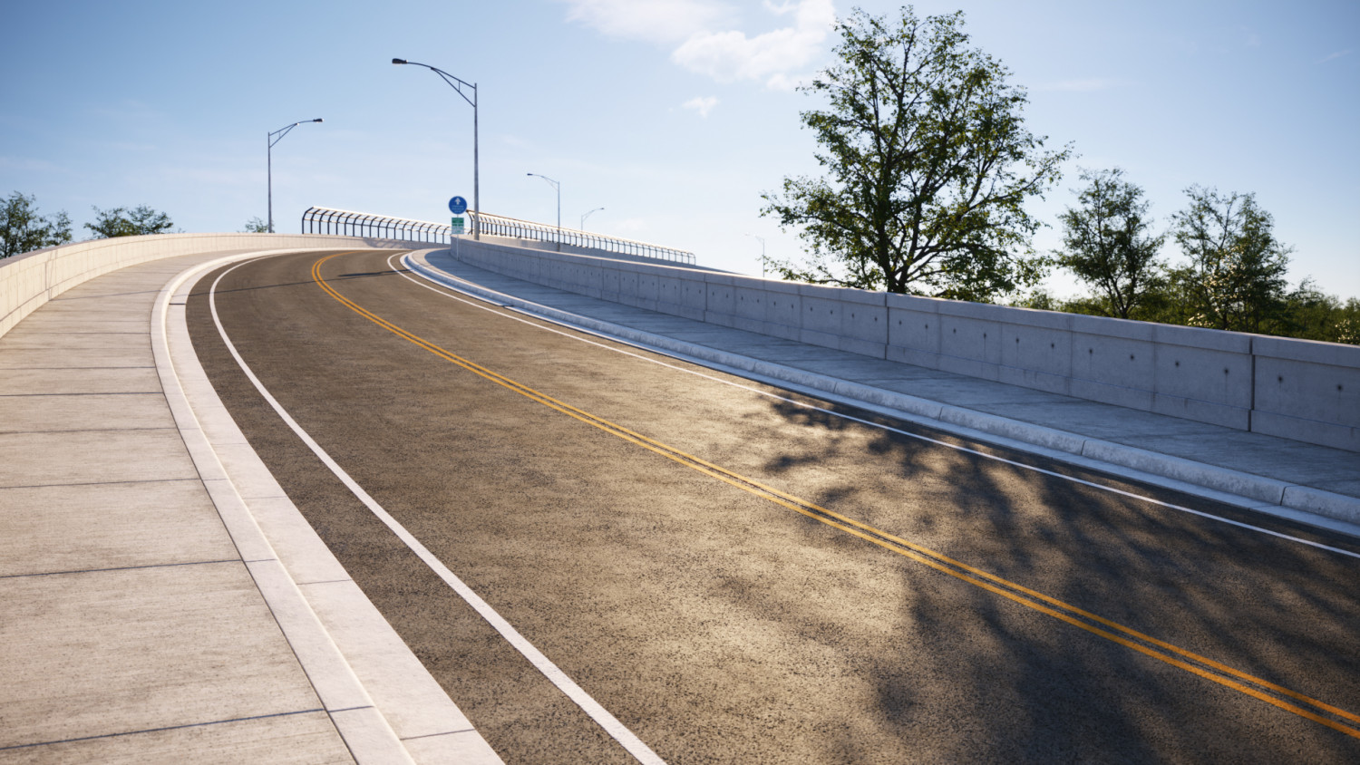 Long asphalt road with lines texture