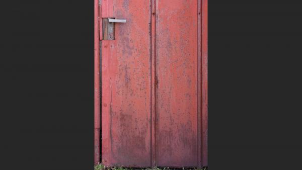 Painted red metal plate